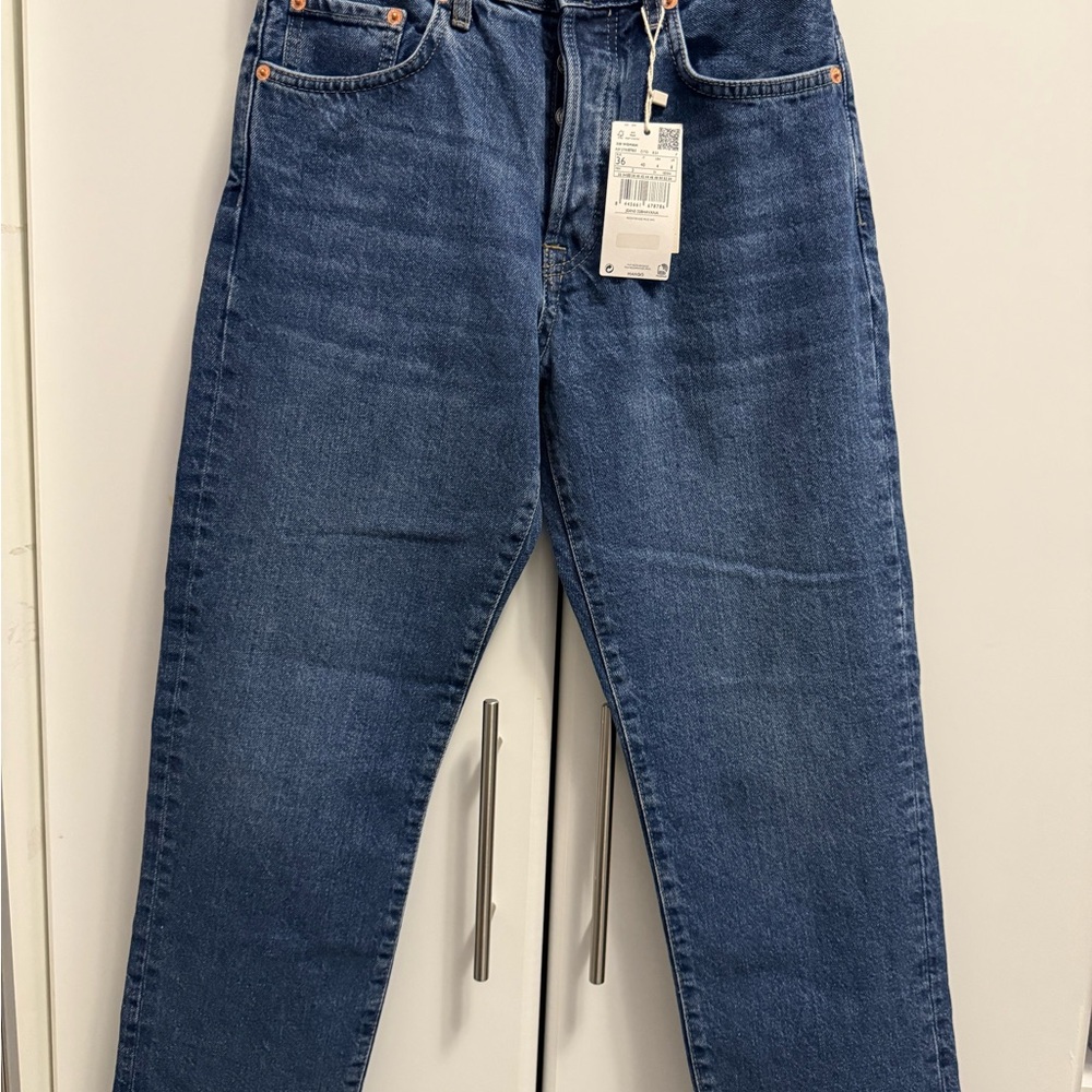 Mango Deep Blue Straight Jeans NWT